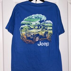Jeep Blue Short Sleeve Tee with Scenic Graphic